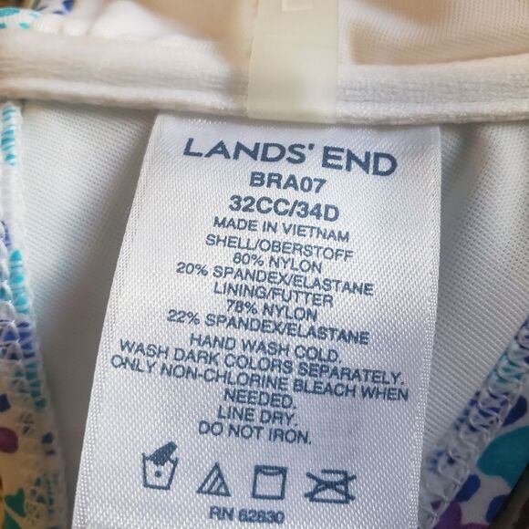 LANDS' END 2PC Bikini Set Reversible Bottoms 34D 10/12 - Picture 9 of 9